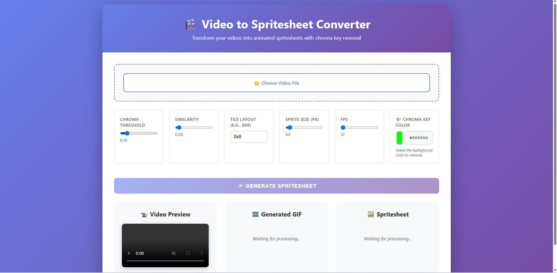 Video2Spritesheet